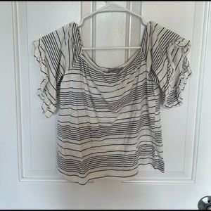 CHARLOTTE RUSSE off the shoulder stripped top
